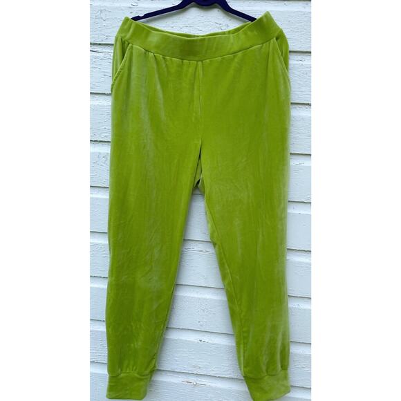 CABLE & GAUGE Lounge Set Sweatshirt & Jogger Pants Womens L Lime Green Stretch - Picture 3 of 7